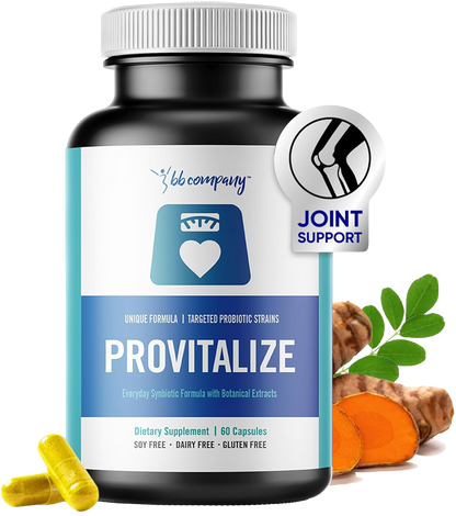BB Company Provitalize | Probiotics for Women Digestive Health, Menopause, Joint Support | Sexy Midsection Curves, Bloat | Turmeric Curcumin Moringa | Gluten-Free & Shelf-Stable | Ages 40+ | 60 Ct